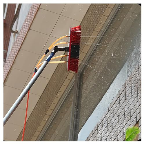 Waschbürste Teleskopstange,Für Solaranlage, Glasdächer und Terrassendach – Bürste mit Wasseranschluss,50cm,800cm