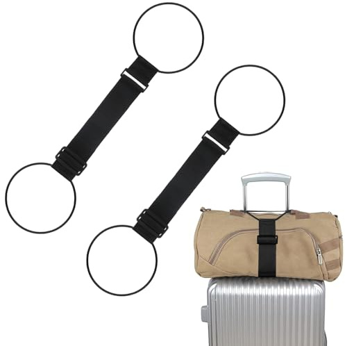 2 Pièces Elastic Fastening Belt for Luggage,Sangle Elastique,Luggage Strap,Sangle Sac a Dos,Assure des Sangles de Connexion de Valise sécurisées pour Boucles de Valise,Accessoires multifonctionnels