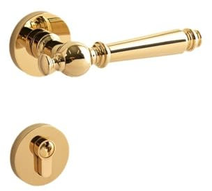 Serrure de porte de chambre en bois massif, serrure de porte intérieure silencieuse en laiton, serrure de porte magnétique rétro française, serrure de poignée de porte(False locks for biverse doors)