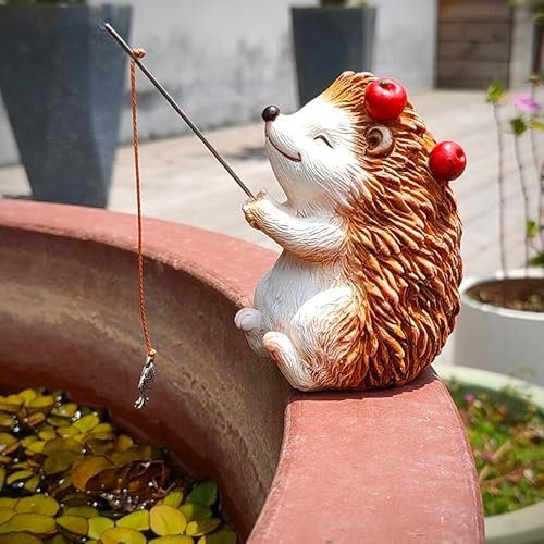 Yarteim Gartenfiguren für Draußen Wetterfest, Lustig Deko Garten Lgel Figuren, Angeln Figur Lgel Deko, Tiere Ornament Statue, Harz Gartendeko Figuren, Balkon Teichdeko, Geschenk für Angler