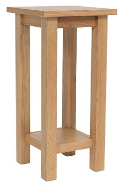 Delex Tall Side Table for Living Room 2 Tier Solid Oak Wood End Table with Storage Shelfs for Sofa Couch and Bedroom Living Room Plant/Telephone (Oak, Large)