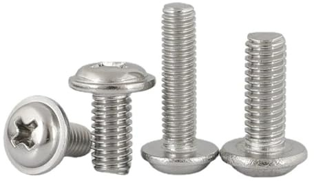 M2 / 2.5 3 4 304 Arandela De Cabeza Redonda Acero Inoxidable Perno Transversal Tornillo Grande Pequeño For Computadora(M2.5x8-30Pcs)
