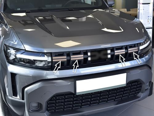 Steel Cover for 2024+ Dacia.Duster III 3 (P1310) | Front Grille Decoration - Copper Brown Style | 8 Pieces Essential Expression Journey Extreme DUSTER Tuning Accessories