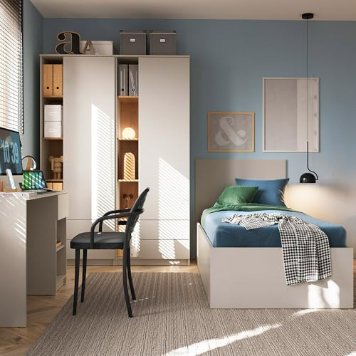 Lomadox Jugendzimmer Set 3-teilig in Kaschmir mit Eiche, Liegefläche 120x200 cm FIER-129