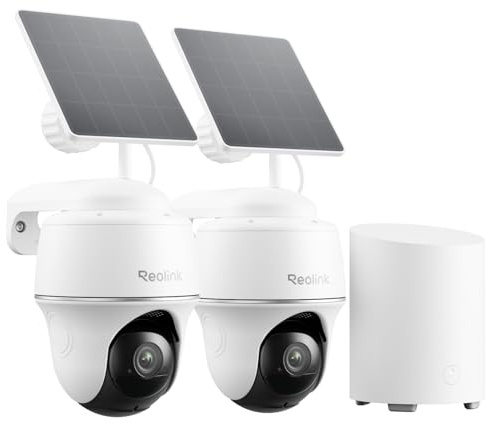 Reolink 3MP Überwachungskamera Aussen Akku WLAN 355°/140° Schwenkbar, 2K Solar IP Kamera Outdoor,KI-Erkennung, 2,4GHz WiFi, 2-Wege-Audio, Home Hub Mini + 2xArgus PT Lite mit Solarpanel
