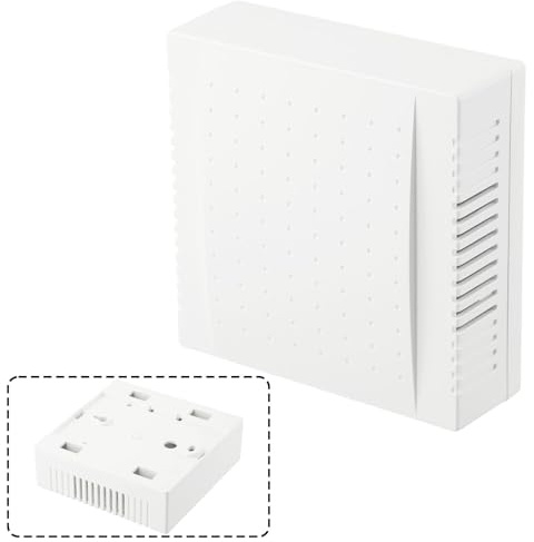 Pannello campanello per hotel, 220 V cablato Din-Don Chime per hotel/uffici, 108 × 108 × 36 mm alloggiamento bianco ABS/PC con foro di montaggio da 60 mm