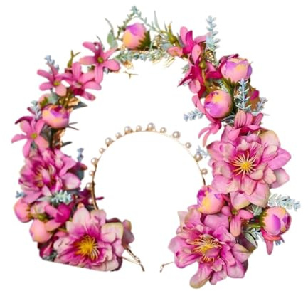 Blomsterhårband för bröllop, Konstgjorda blommor krona pannband urgammal stil hårnål foto rekvisita Flerfärgad