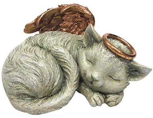 Pacific Trading, Pet Memorial Angel Cat Sleeping Cremation Urn, Memorial Statue Bottom Load, 30 Cubic Inch