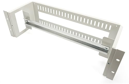 DIGITUS Soporte para carril DIN – 19 pulgadas, 3U – 390 mm de anchura | Parte trasera con paso de cables – Para armarios de red y servidores