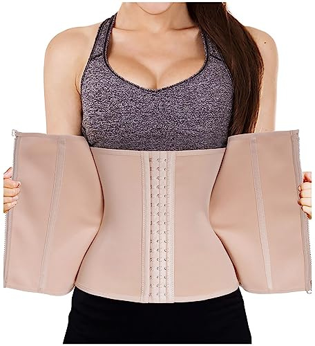 Bafully Womens Underbust Corset Waist Trainer Steel Boned Sport Workout Body Shaper Cincher Back Support
