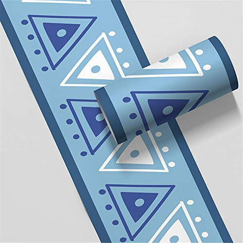 Tapetenbordüre selbstklebend PVC Sockelleiste Dekorative Bordüre Selbstklebende Home Bordüre Küche Badezimmer Wohnzimmer Blaues Dreieck 10cm X 500cm