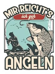 T-Shirt Herren - Angler Geschenke & Zubehör - Mir reicht's ich GEH Angeln - L - Rot - angelshirts Angel gehe Shirt angelbekleidung Fischerei Tshirt angelshirt fischen für männer Fisch Tshirt.