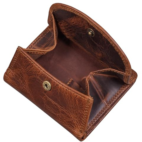 STILORD Jólan Cartera Monedero Hombre Piel Tarjetero Billetera Pequeña con Protección RFID Bolsillo Cuero Genuino Vintage Color:Kara - Cognac