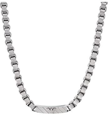 Emporio Armani Herren Edelstahl mit Karabinerverschluss Kettenhalsband