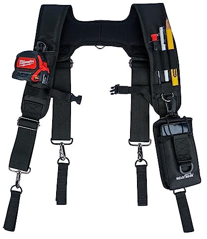 MELOTOUGH Tool Belt Suspenders Construction Bag Suspenders Padded Work belt Suspenders for Carpenter/Electrician/Roofing/Farmer work Suspension Rig(H Back)