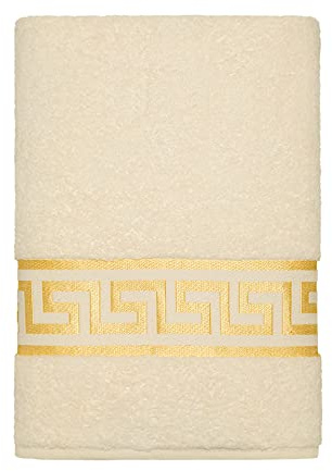 Belle Arti Premium Mäander handdukar, duschhanddukar, gästhanddukar, fluffig frotté, bomull (set om 2 – 30 x 50 cm, beige)