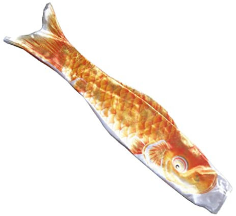 Japanische Windsack-Karpfen-Flagge, Koi, Nobori, Segelfische, 110 cm, Gold / Orange