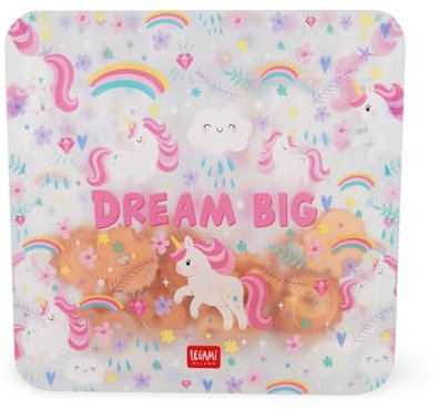 Legami - Set di 3 Buste per Alimenti, 3 Diverse Misure S, M, L, Sacchetti Richiudibili, Riutilizzabili, Lavabili in Lavastoviglie, Snack Bags Pratici, Unicorn