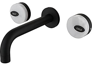 RajoNN Basin Mixer Tap Three Hole Wall Mounted Bathroom Sink Hot and Cold Mixer Lavatory Double Handle Washbasin Sink Brass Vanity