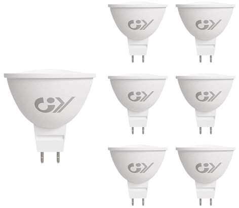 GY MR16 LED Bulbs Cool White 6500K Light Bulbs, GU5.3 Energy Saving 4.5W 663 Lumen Replaces 60W, 120°Beam Angle,Non-Dimmable,6 Pack.