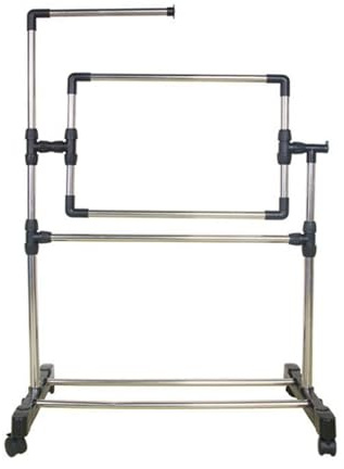 GTFDXJ Embroidery Stand Cross Embroidery Frame Auxiliary Tool Adjustable Floor Stand Stainless Steel Suitable for Craftsmanship and Sewing, 21.65in, Silver