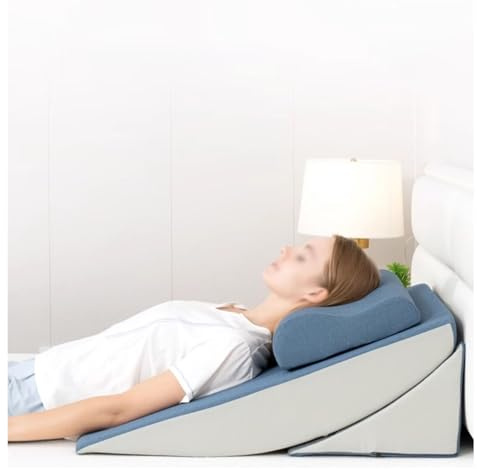 Coussin Triangulaire Rehausseur Matelas Adulte Lot de 3 oreillers post-chirurgicaux extra longs de 78,7 cm pour reflux acide, soutien du cou, du dos et de la taille, cale de lit pour personnes âgées,