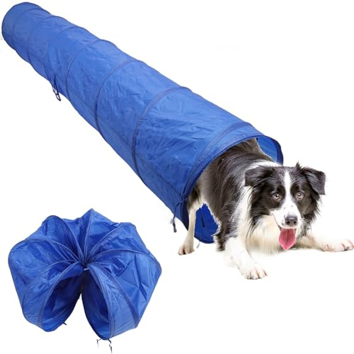 ciciglow Tunnel per Addestramento per l'agilità del Cane, Resistente allo Strappo, Facile da Pulire, Addestramento per abilità, Tunnel per Addestramento per Cani da Esterno Portatile in