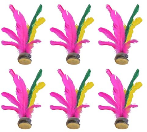 WOONEKY 6 Stück Traditionelle Chinesische Federbälle Kick Jianzi Spielzeug Für Kinder Und Erwachsene Fußsportspiel Hand-Auge-koordination