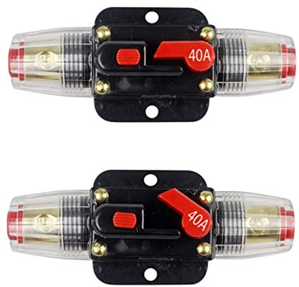 EMVIXTGLK 12V DC 20A-100A AMP Voiture Audio vidéo énergie Solaire Protection de l'alimentation en Ligne disjoncteur Porte-fusible Assurance(60A)