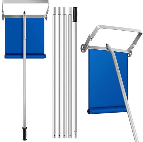 Râteau à Neige pour Toit, Outil de déneigement télescopique Extensible de 1,2 à 6,1 m avec 2 Roues, matériau en Aluminium/poignée antidérapante/glissière Oxford, Construction légère pour Toit