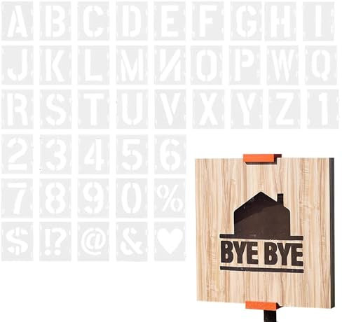 Alphabet-Buchstabenschablonen – 42 Stück Buchstabenschablonen | Buchstabenschablonen zum Malen auf | Sprühfarbe-Schablone | Zahlenschablonen für Kunst- und Handwerksmalerei auf Papier, Metall