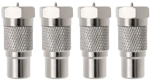 VGOL 4 Piezas Adaptador de Enchufe Coaxial F de TV RF Hembra Convertidor de Enchufe Tipo F A Conector Coaxial de TV de Alta Velocidad para Consolas de Juegos Clásicas Compatible con Atari 2600