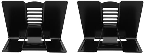 CENMEN 2X Schreibtisch BüCher StäNder Metall Lesung Rest Buch Halter Verstellbarer StäNder Dokumenten Halter Tragbar Robust Leichtgewicht (Schwarz)