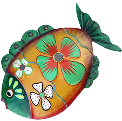Zerodeko Tropische Fisch Wanddekoration Aus Farbenfrohes Wandkunst-Accessoire Für Zuhause Und Garten Handgefertigtes Wandhängen Gelb Für Schlafzimmer Wohnzimmer Und Veranda