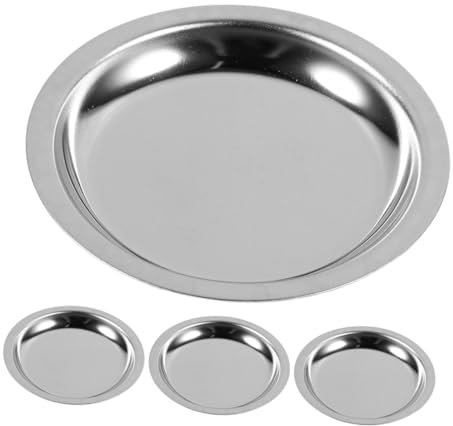 BEBEMOKO 4pezzi Sottobicchieri Acciaio Inossidabilper Bustine Di Tè Eleganti Piattini Decorativi Per Tè Per Casa Ristoranti