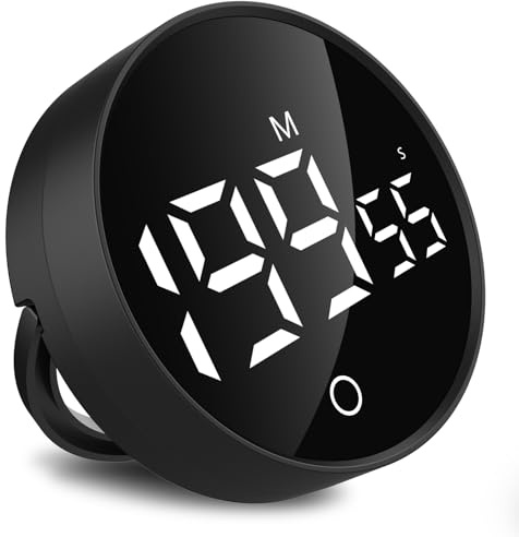 Simpeak Küchentimer LED Digitaler Countdown Countup Timer, 300 mAh Wiederaufladbar Magnetischer Unsichtbare Halterung Eieruhren für Klassenzimmer Hausaufgaben Fitness Kochen Backen Lernen