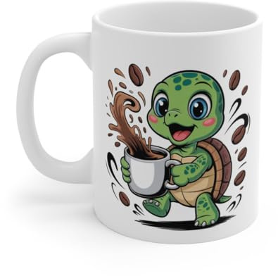 Teecustom Mug Tortue Mignonne – Tasse Café Énergique avec Petit Reptile Adorable – Cadeau Original Animaux