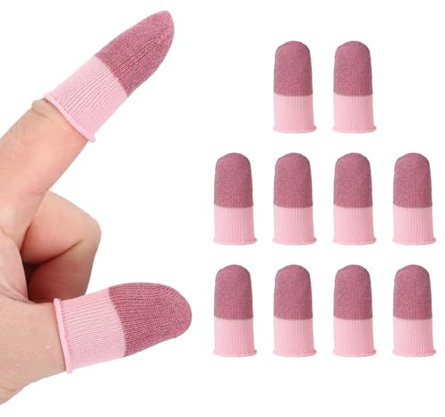 PATIKIL 10 Paquets De Manchons pour Doigts De Jeu Mobile, Rose Foncé/Rose Clair