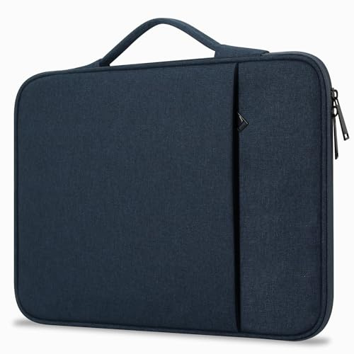 ProElife Custodia per MacBook Air 13 pollici M5 M4 e MacBook Neo, Blu Navy | Maniglia retrattile, Resistente all'acqua, Design anti-wobbling, Interno in camoscio morbido, tasca extra per accessori