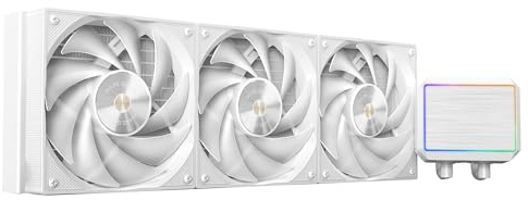 Mars Gaming ML-PROII360 Flüssigkeitskühlung AIO 600W TDP, Pumpe 4. Gen Opti-Chamber Kupferbasis und Mikrorohre, 3x 120mm FDB Lüfter, gebürsteter Aluminiumblock mit linearem FRGB, Weiß