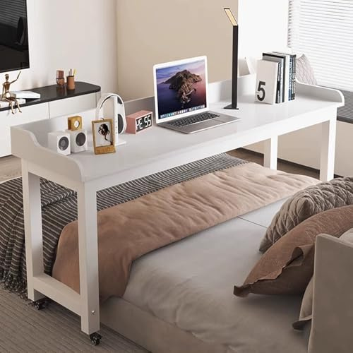 DSEWTEZXI Mobile Schlafzimmer betttisch auf Rollen, laptoptisch Tisch mit Schallwand, pflegebett beistelltisch mit Rollen, modern Arbeit Desk, für Zuhause und Krankenhaus.