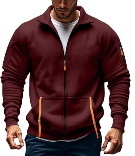 Felpa Uomo Imbottita Con Cappuccio E Zip Invernale Felpa Da Lavoro Maniche Lunghe Leggera E Funzionale Giacca Larghi Sweatshirt Militare Giacca Sportiva Casual Alla Moda Hoodie Per Autunno E Inverno