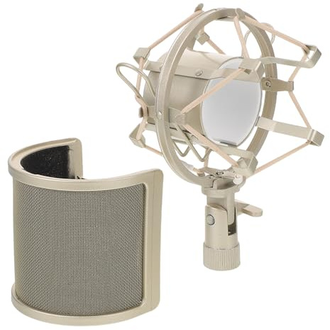 GALPADA U förmiger Mikrofon Pop Filter mit Schockdämpferständer Winddichtes Mikrofon isolationsschild Geräuschreduzierender Popschutz für Professionelle Gesangs Streaming aufnahmen