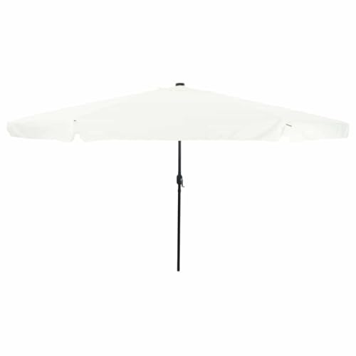 INLIFE Parasol de Jardin Blanc et Noir 395 x 395 x 245 cm