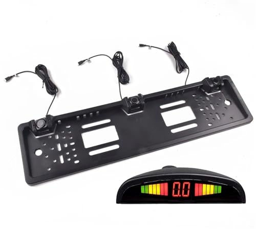 Système Surveillance Électromagnétique Avant Arrière 3 Capteurs Stationnement Radar Recul Automatique Caméra Plaque D'immatriculation Caméra Recul Grand Angle
