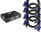 KALEA-INFORMATIQUE KVM Switch Sharing Box para 4 PC. Monitor VGA, teclado y ratón USB, con cables KVM suministrados.