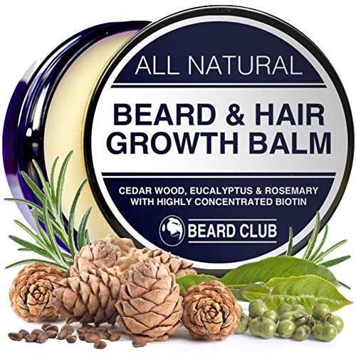 Beard Club Beard Care: Balm, Butter, Wax & Conditioner for Men's Facial & Hair Growth - Biotin, Cedar Wood, Eucalyptus & Rosemary Oils
