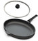 Hoffmann Fischpfanne 39 x 29 cm Oval mit Deckel Induktionsgeeignet I Backofengeeignet bis 280 Grad I Schnitzelpfanne beschichtet Induktion I Bratpfanne Backofen Ceranfeld Glasdeckel