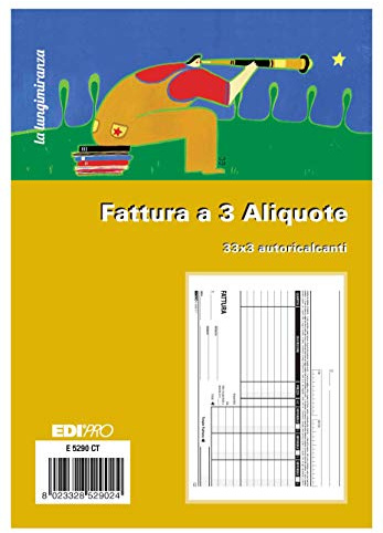 EDIPRO - E5290CT - Blocco fattura 3 aliquote 33x3 autoricalcante f.to 14,8x22