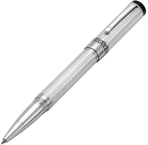 Xezo Tribune Rollerball Stift aus 925er Sterlingsilber, Feine Spitze. Platinbeschichtet. Handguilloche graviert und seriennummeriert